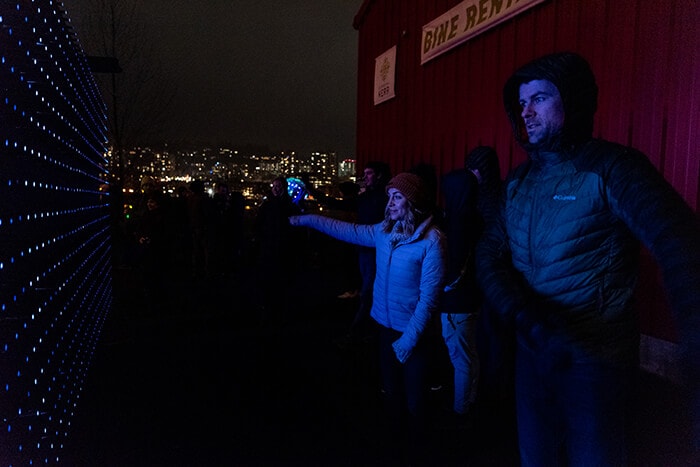 People interacting with the Lucid Installation, photo courtesy Timothy Niou